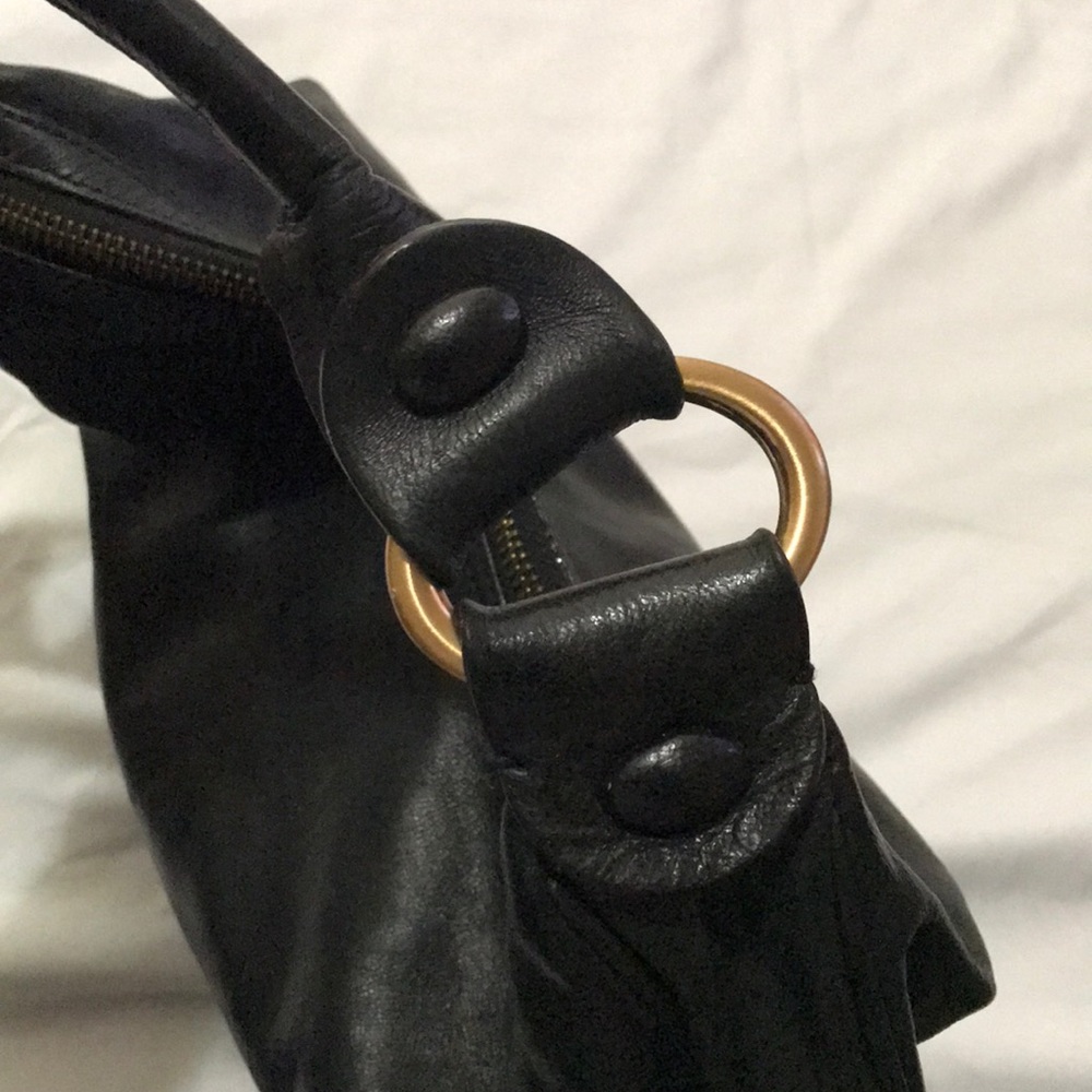 BCBGirls Black Leather Strap Purse - Picture 4 of 9